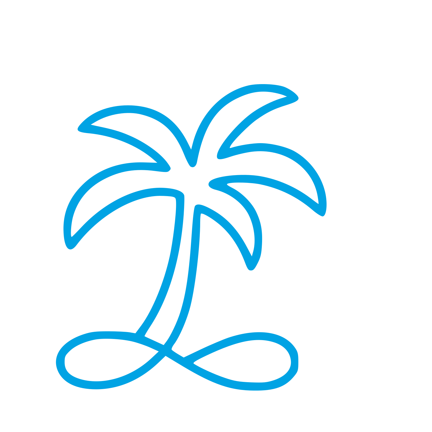 Monoline Palm Tree Logo #00a3e4