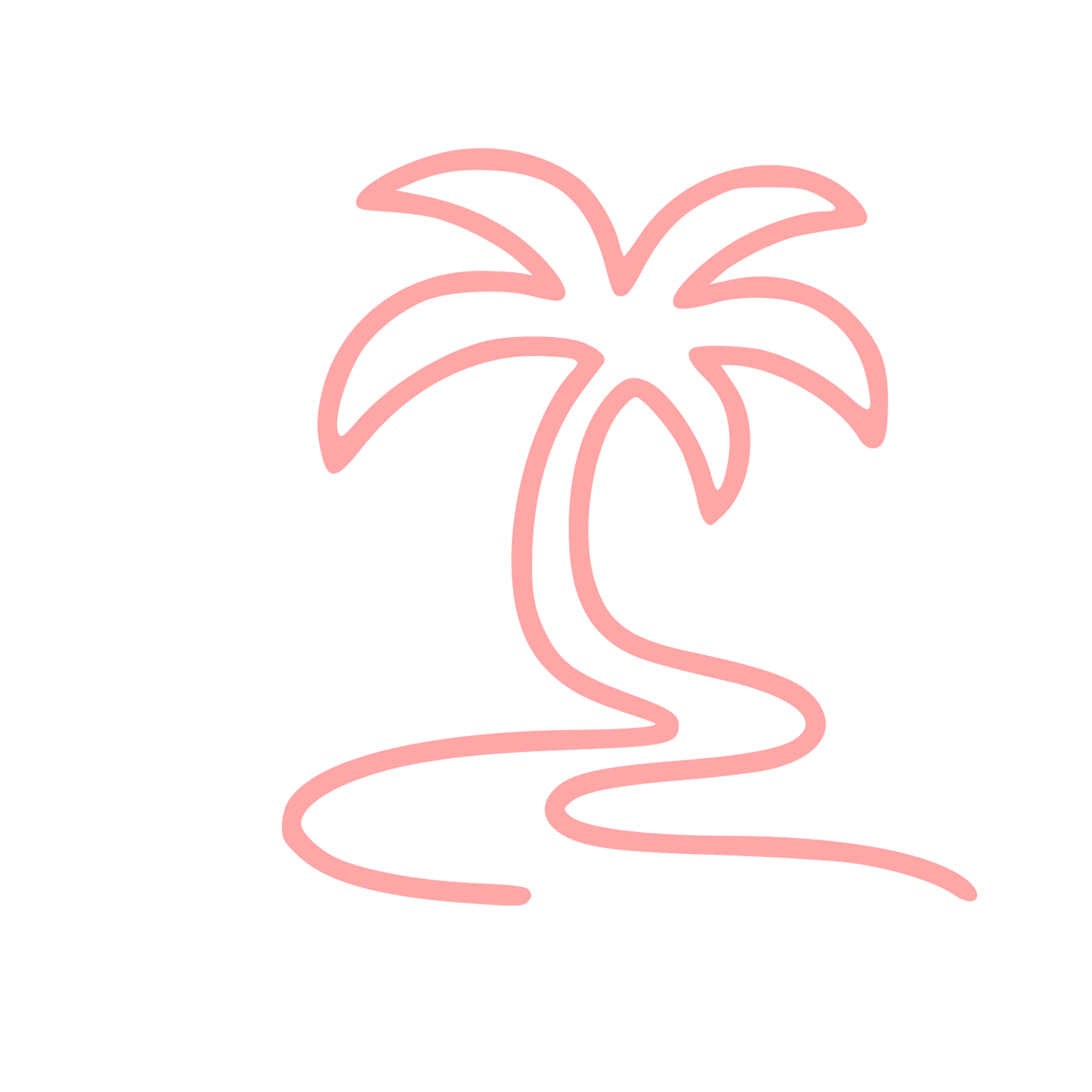Monoline Palm Tree Logo #ffa6a6