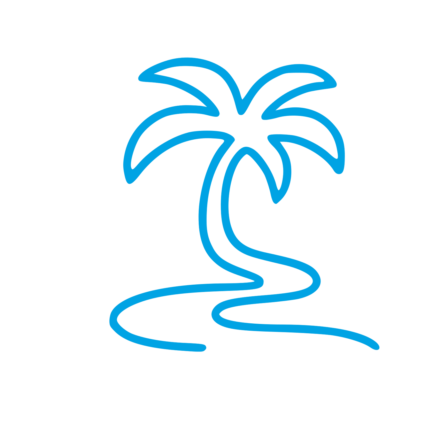 Monoline Palm Tree Logo #00a3e4