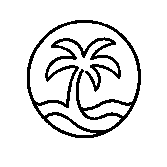 Monoline Palm Tree Circle Logo