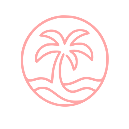 Monoline Palm Tree Circle Logo #ffa6a6