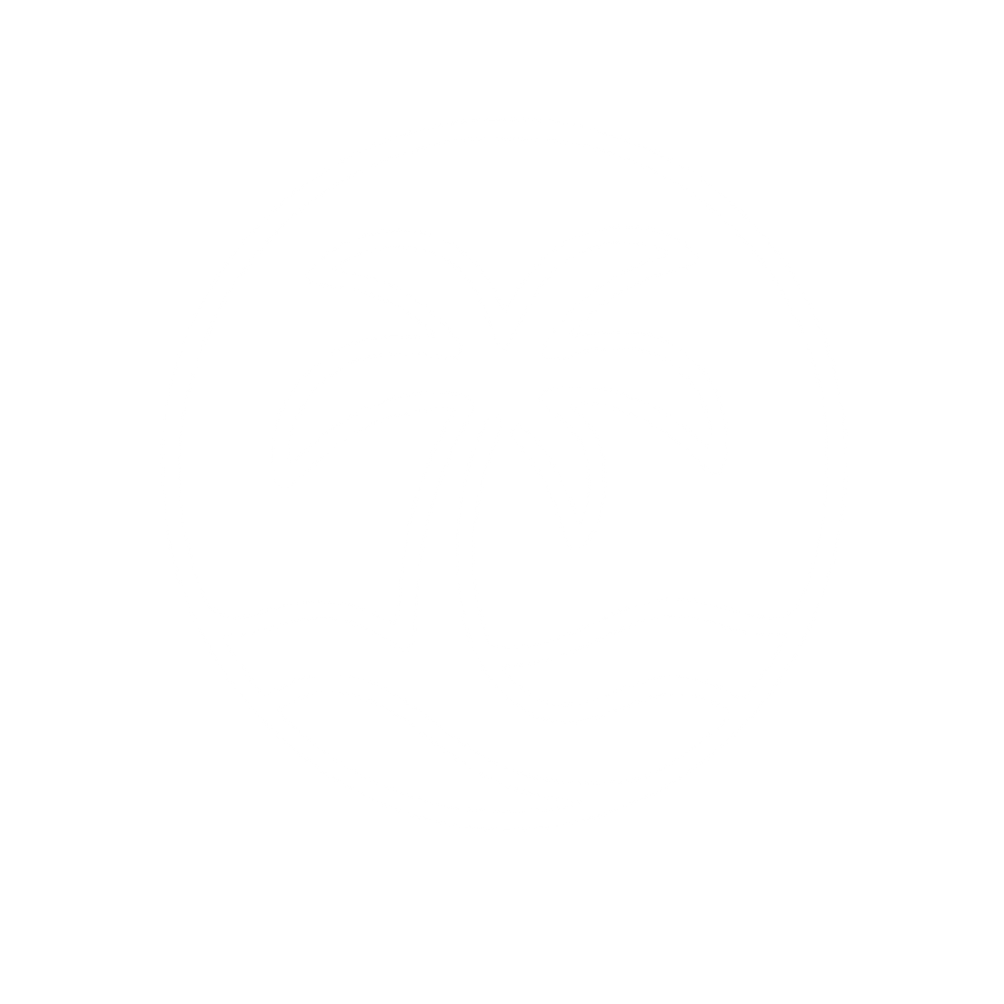 Monoline Palm Tree Circle Logo #ffffff