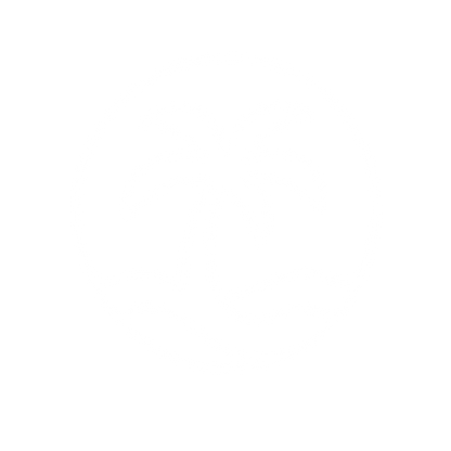Monoline Palm Tree Circle Logo #ffffff