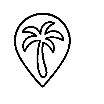 Palm Tree Map Pin Logo