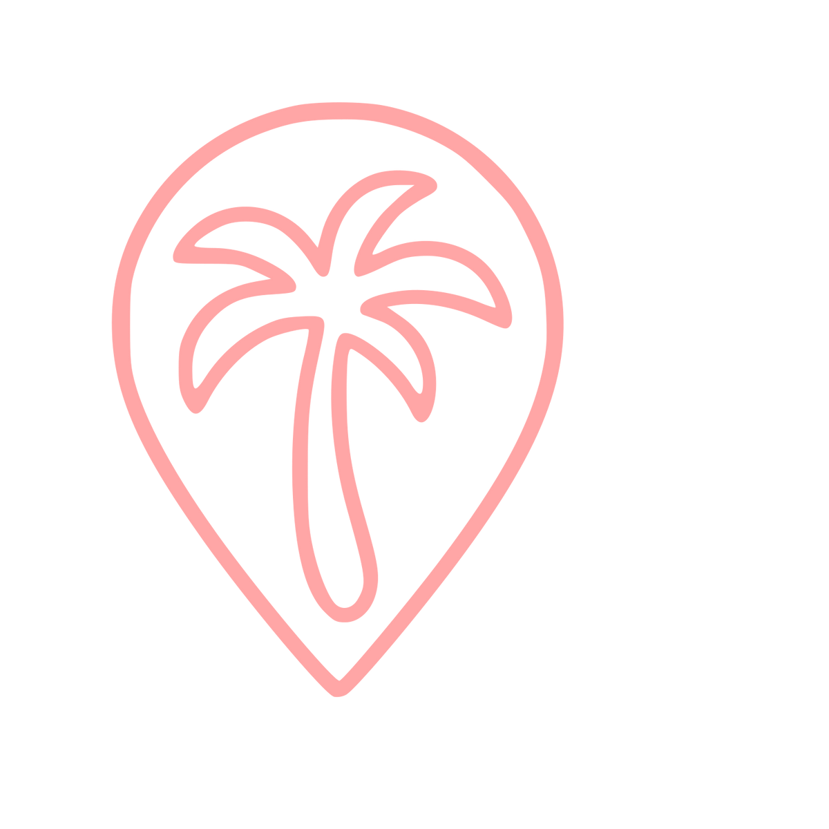 Palm Tree Map Pin Logo #ffa6a6