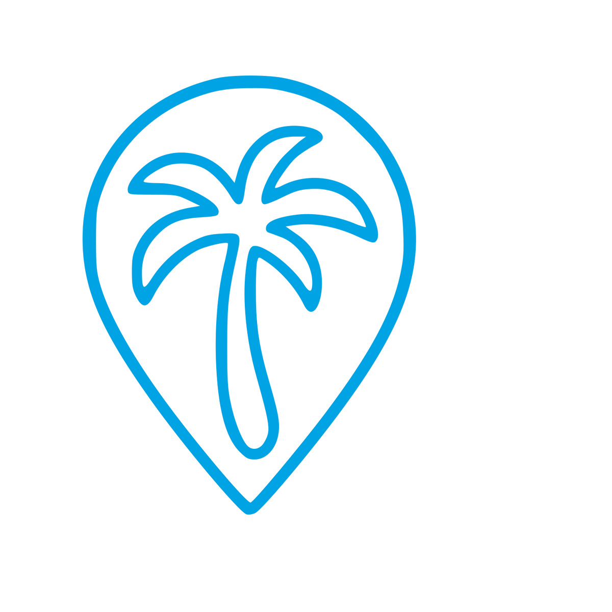 Palm Tree Map Pin Logo #00a3e4
