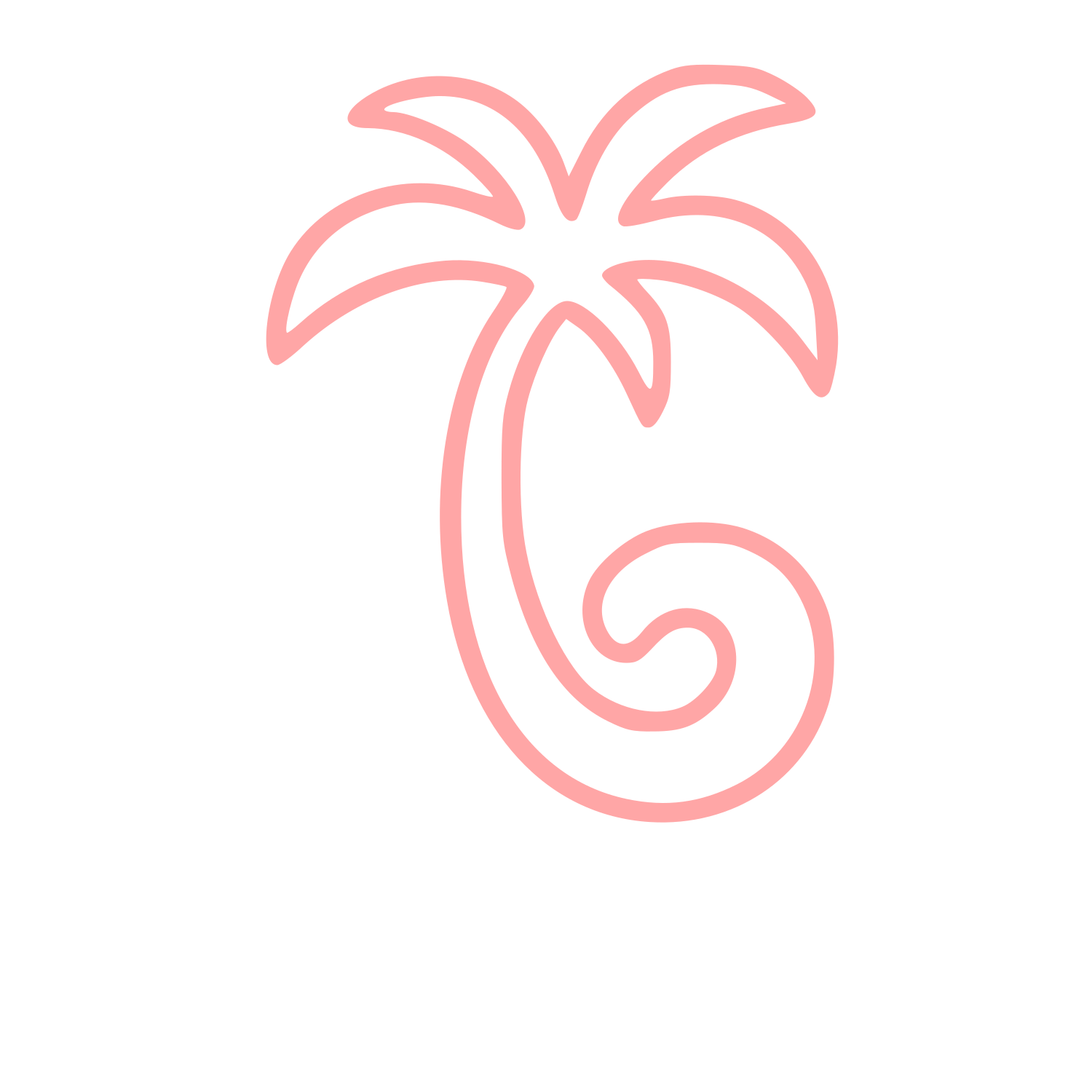 Monoline Palm Tree Logo #ffa6a6