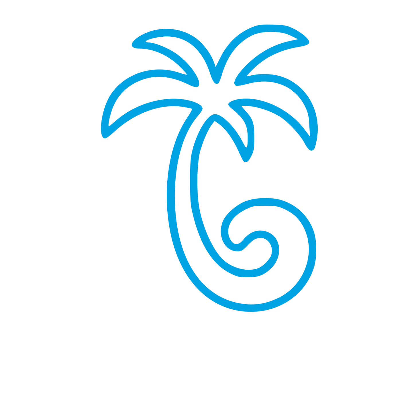 Monoline Palm Tree Logo #00a3e4
