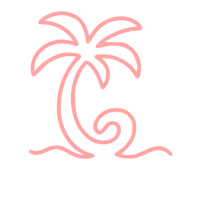 Monoline Palm Tree Wave Logo #ffa6a6