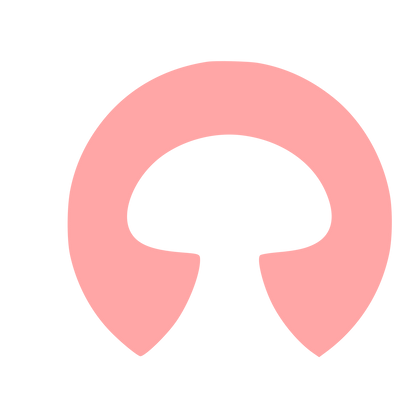 Negative Space Mushroom Logo #ffa6a6