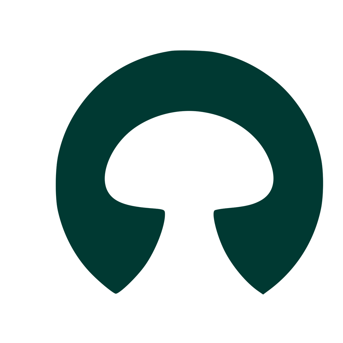 Negative Space Mushroom Logo #003932