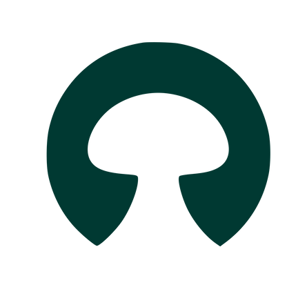 Negative Space Mushroom Logo #003932