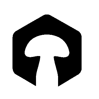 Mushroom Hexagon Negative Space Logo