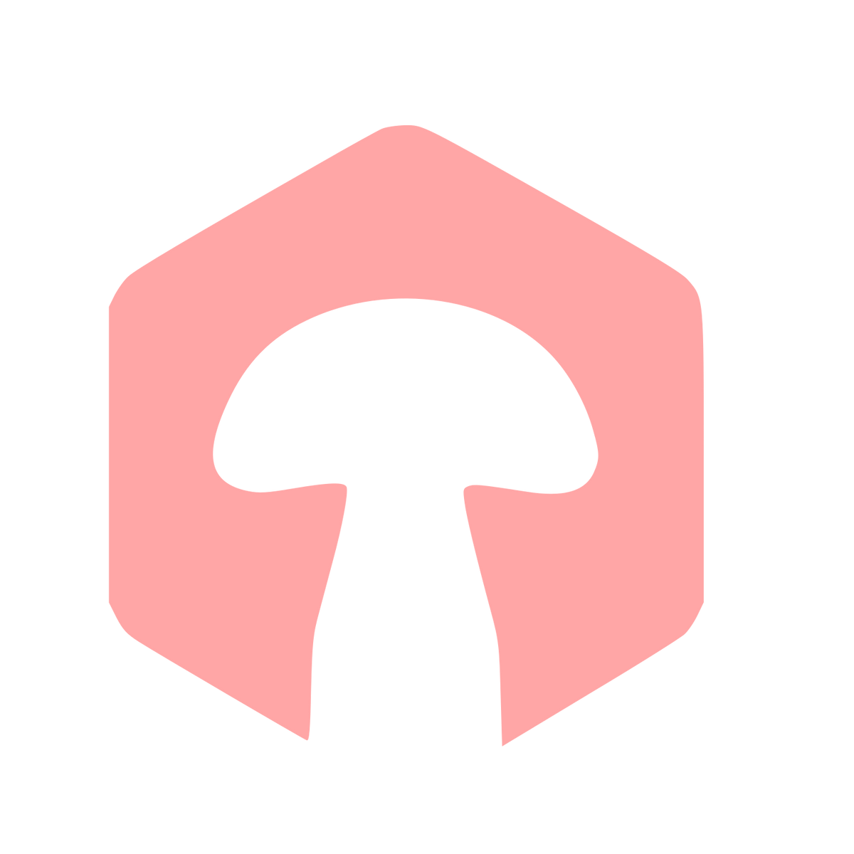 Mushroom Hexagon Negative Space Logo #ffa6a6