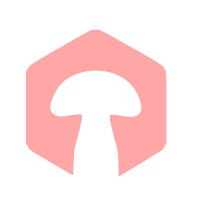 Mushroom Hexagon Negative Space Logo #ffa6a6