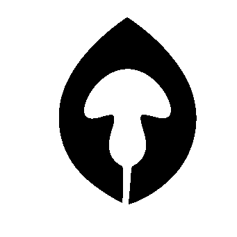 Mushroom Leaf Negative Space Logo