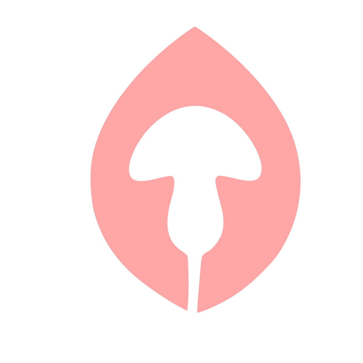 Mushroom Leaf Negative Space Logo #ffa6a6