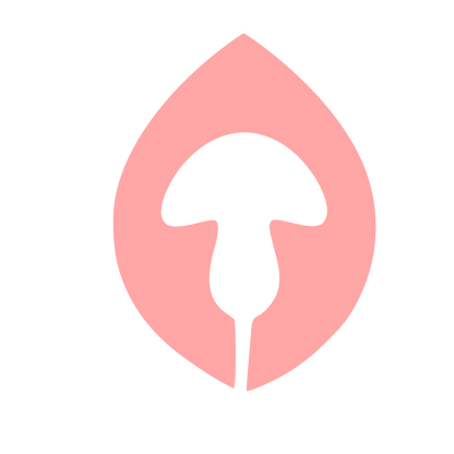 Mushroom Leaf Negative Space Logo #ffa6a6