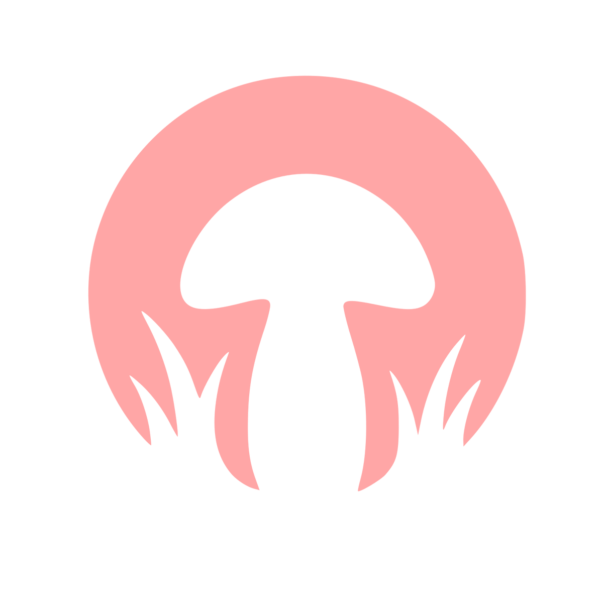 Mushroom Circle Negative Space Logo #ffa6a6