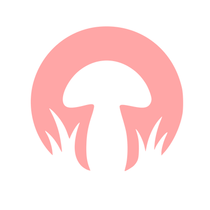 Mushroom Circle Negative Space Logo #ffa6a6