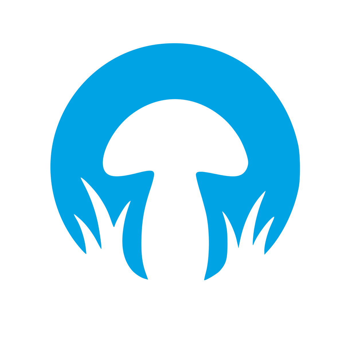 Mushroom Circle Negative Space Logo #00a3e4