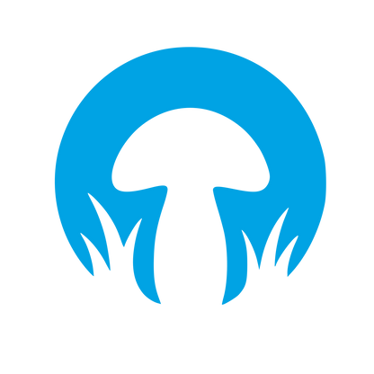 Mushroom Circle Negative Space Logo #00a3e4