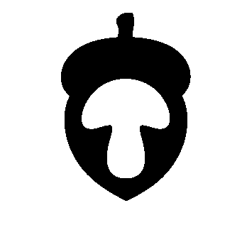Acorn Mushroom Negative Space Logo