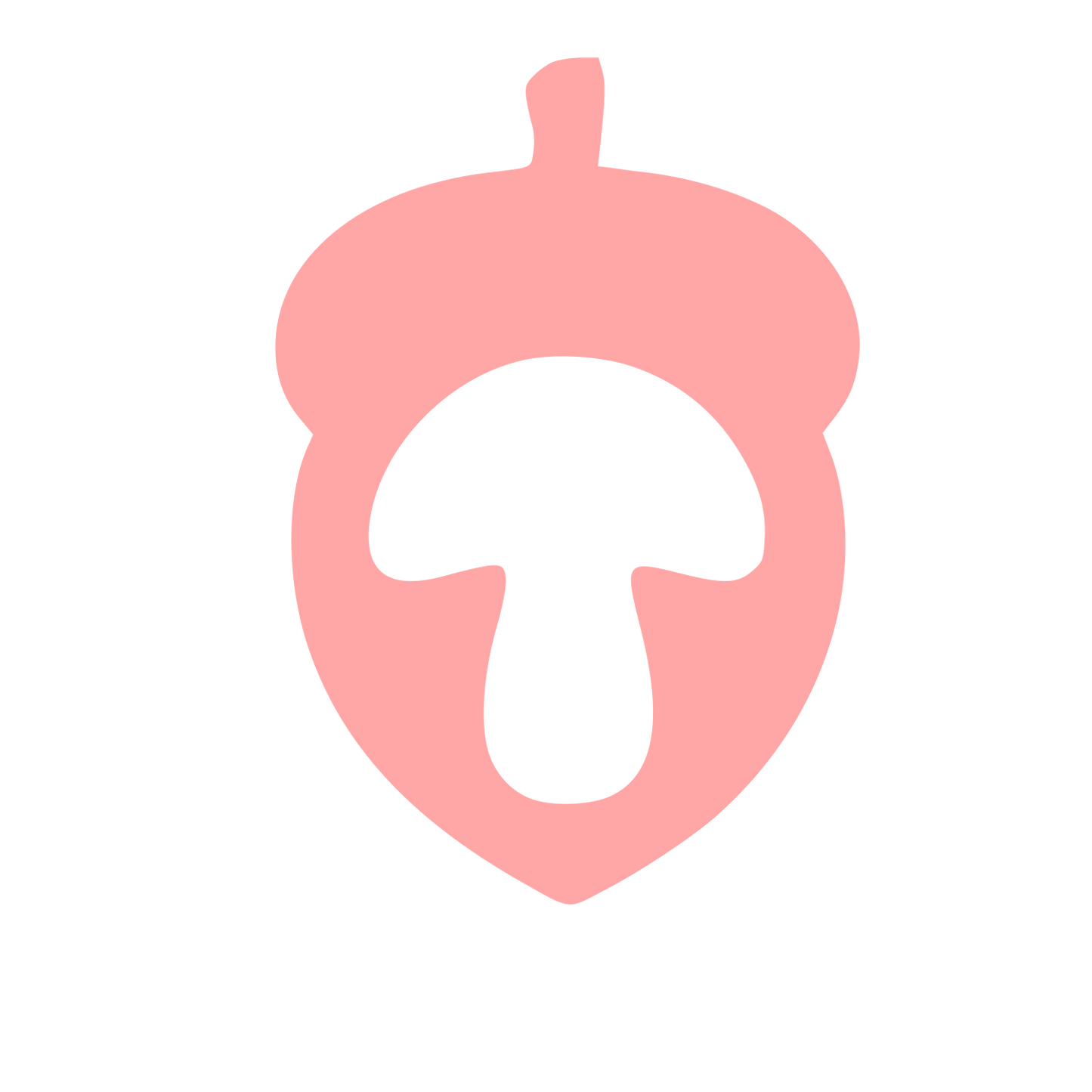 Acorn Mushroom Negative Space Logo #ffa6a6
