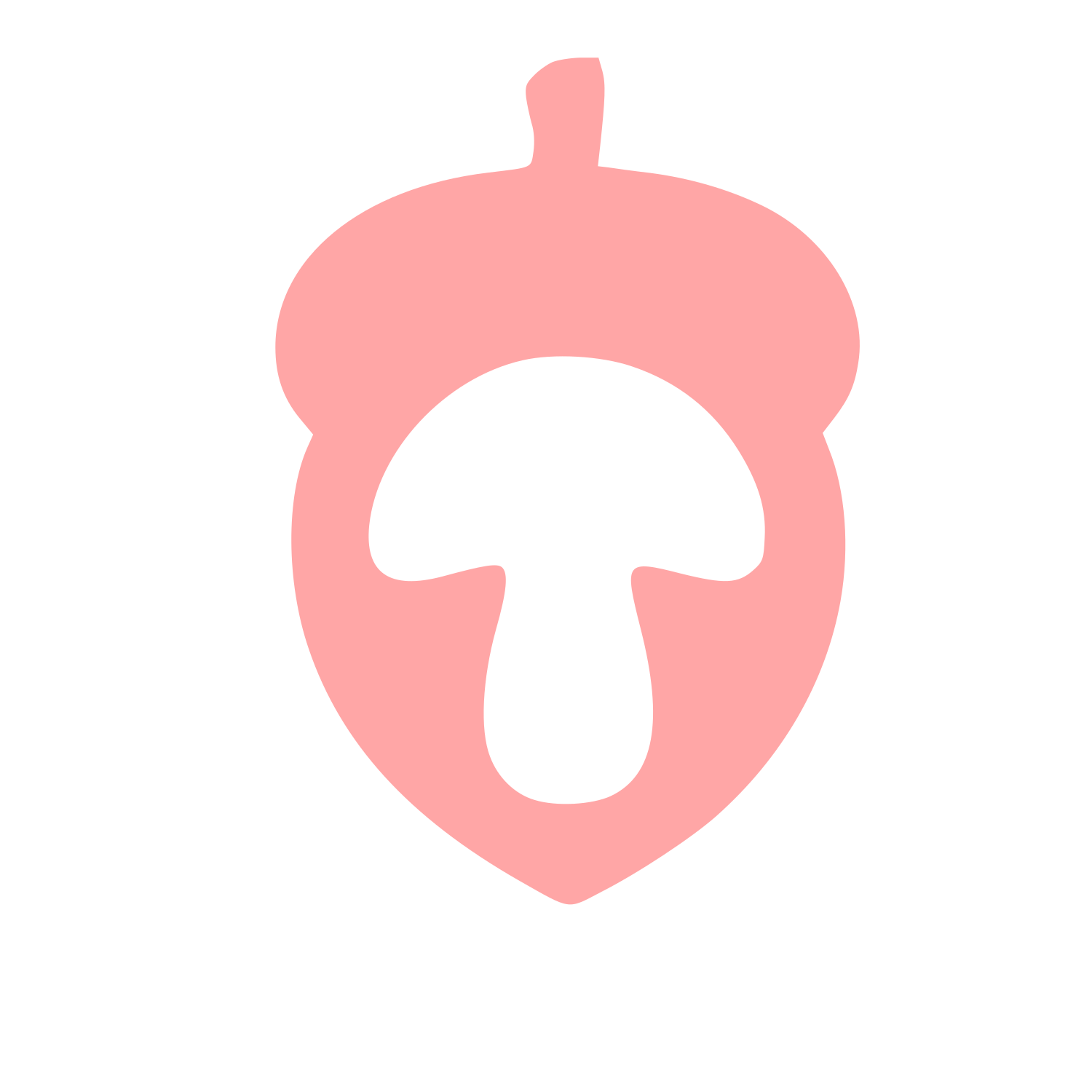 Acorn Mushroom Negative Space Logo #ffa6a6