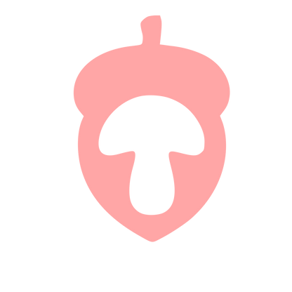 Acorn Mushroom Negative Space Logo #ffa6a6