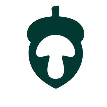 Acorn Mushroom Negative Space Logo #003932