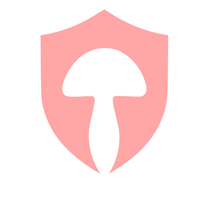 Mushroom Shield Logo #ffa6a6