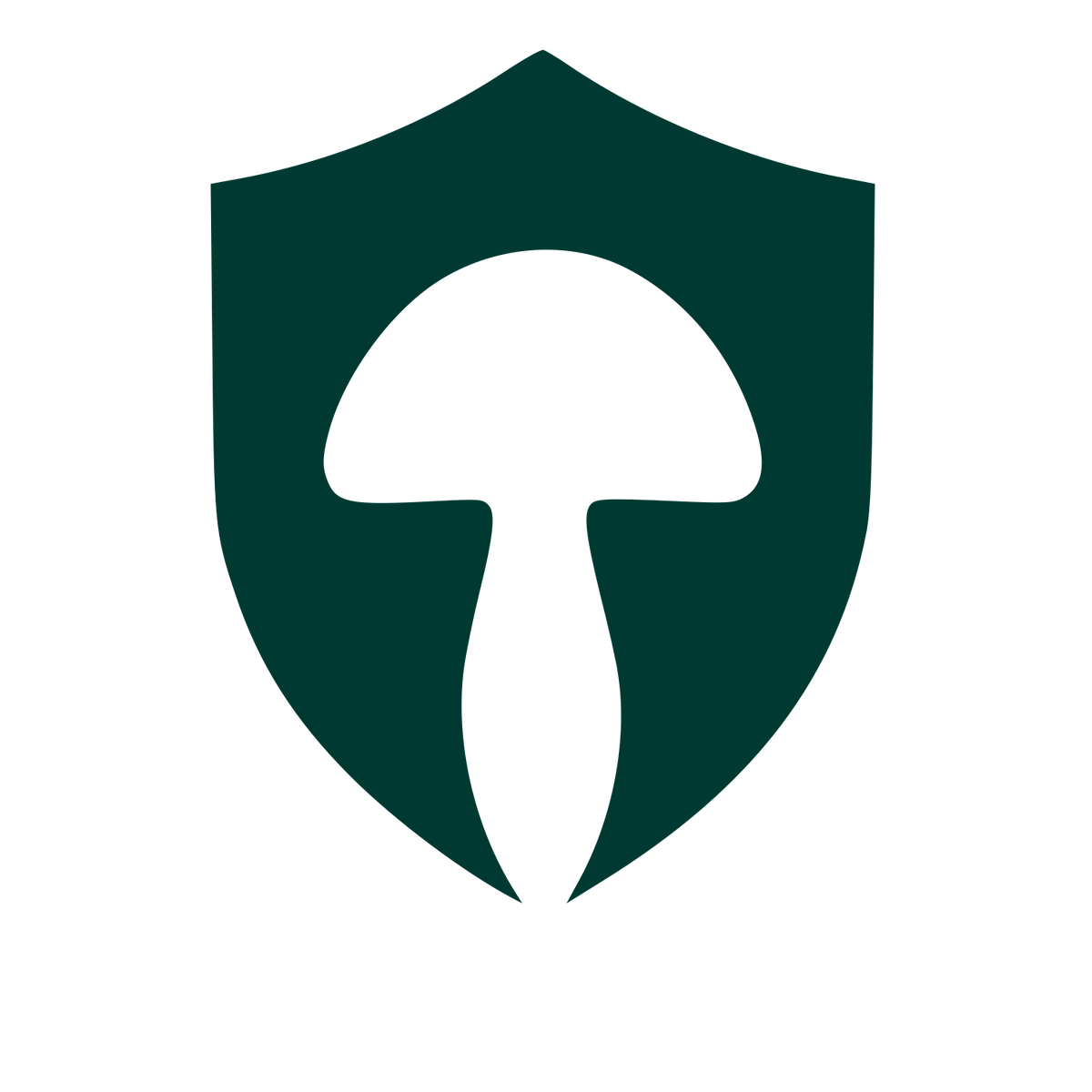 Mushroom Shield Logo #003932