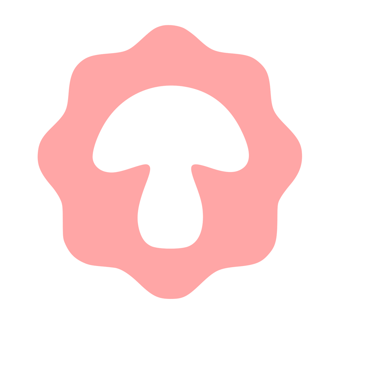 Mushroom Badge Seal Logo #ffa6a6