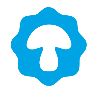 Mushroom Badge Seal Logo #00a3e4