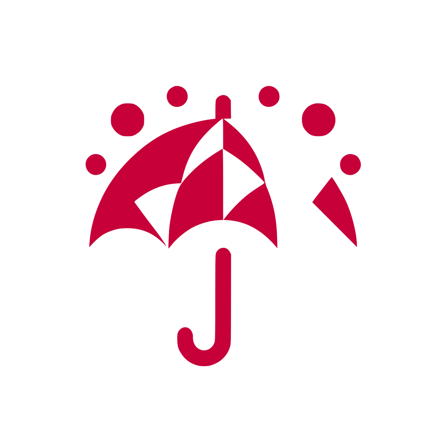 Abstract Umbrella and Raindrops Logo #C70039