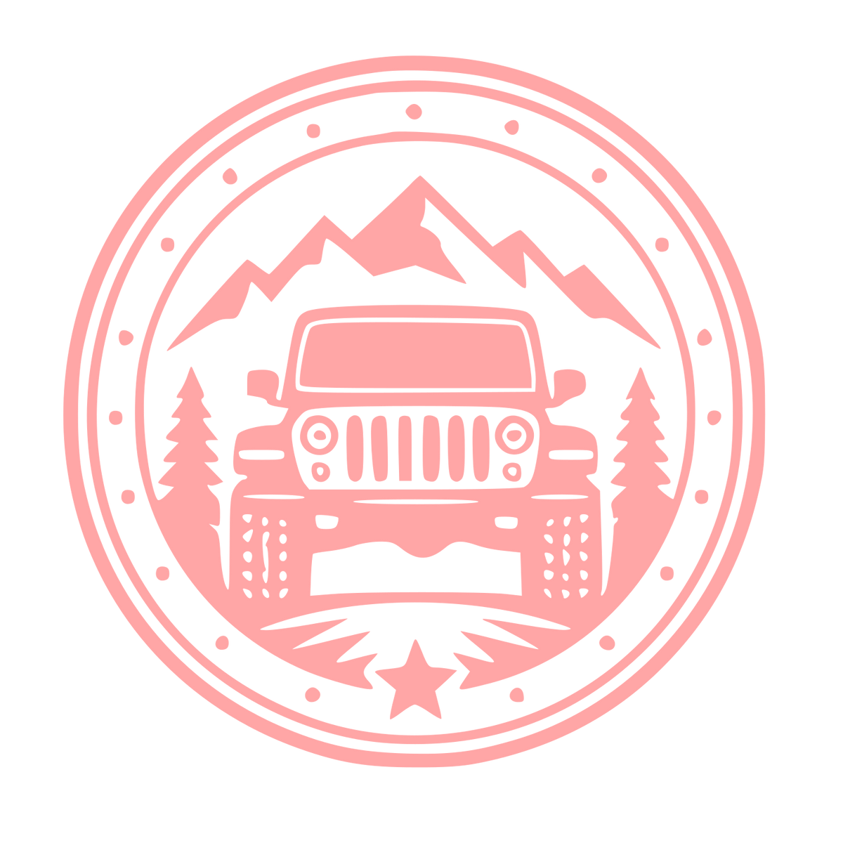 Off-Road Jeep Badge Logo #ffa6a6