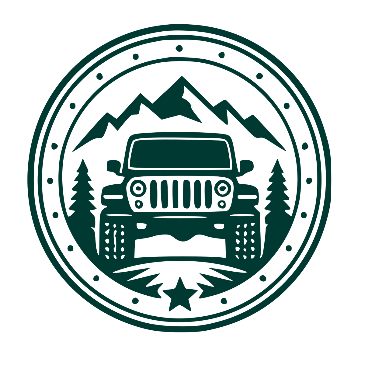 Off-Road Jeep Badge Logo #003932
