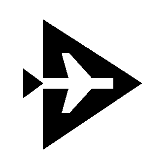 Airplane Triangle Emblem Logo