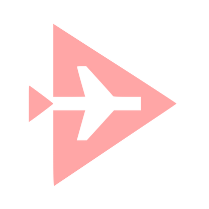 Airplane Triangle Emblem Logo #ffa6a6