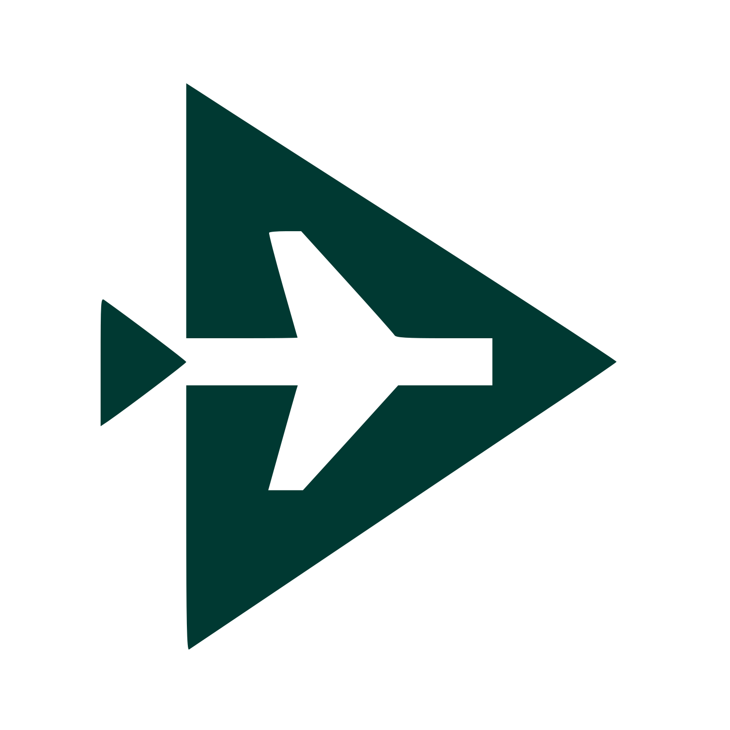 Airplane Triangle Emblem Logo #003932
