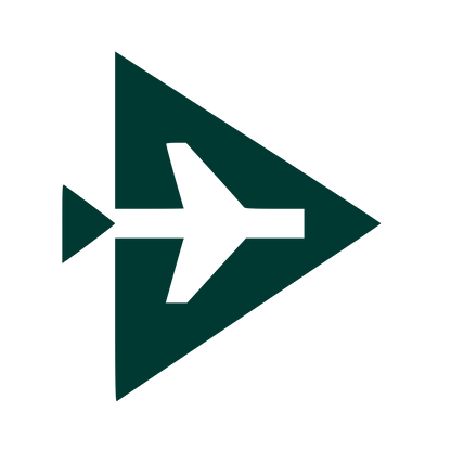 Airplane Triangle Emblem Logo #003932