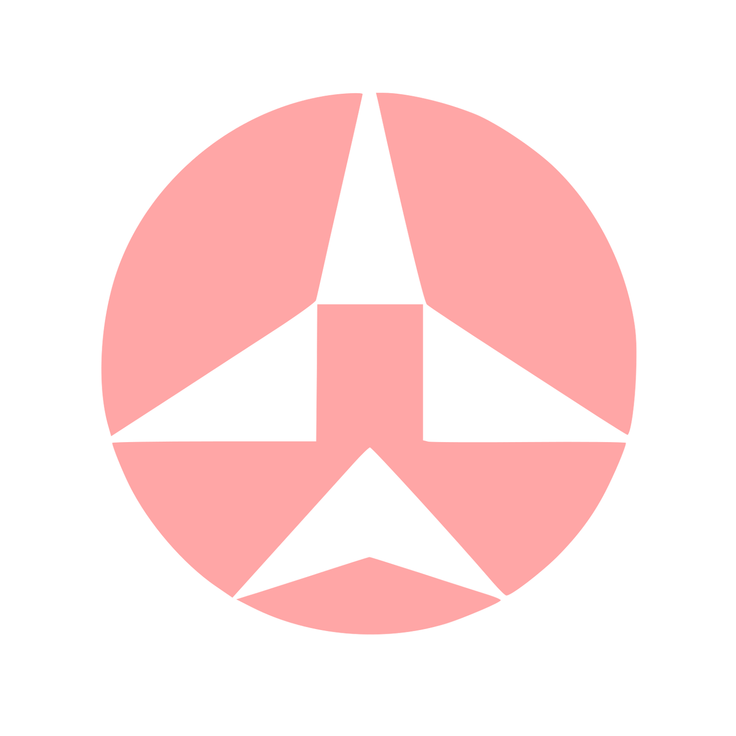 Bauhaus Airplane Circle Logo #ffa6a6