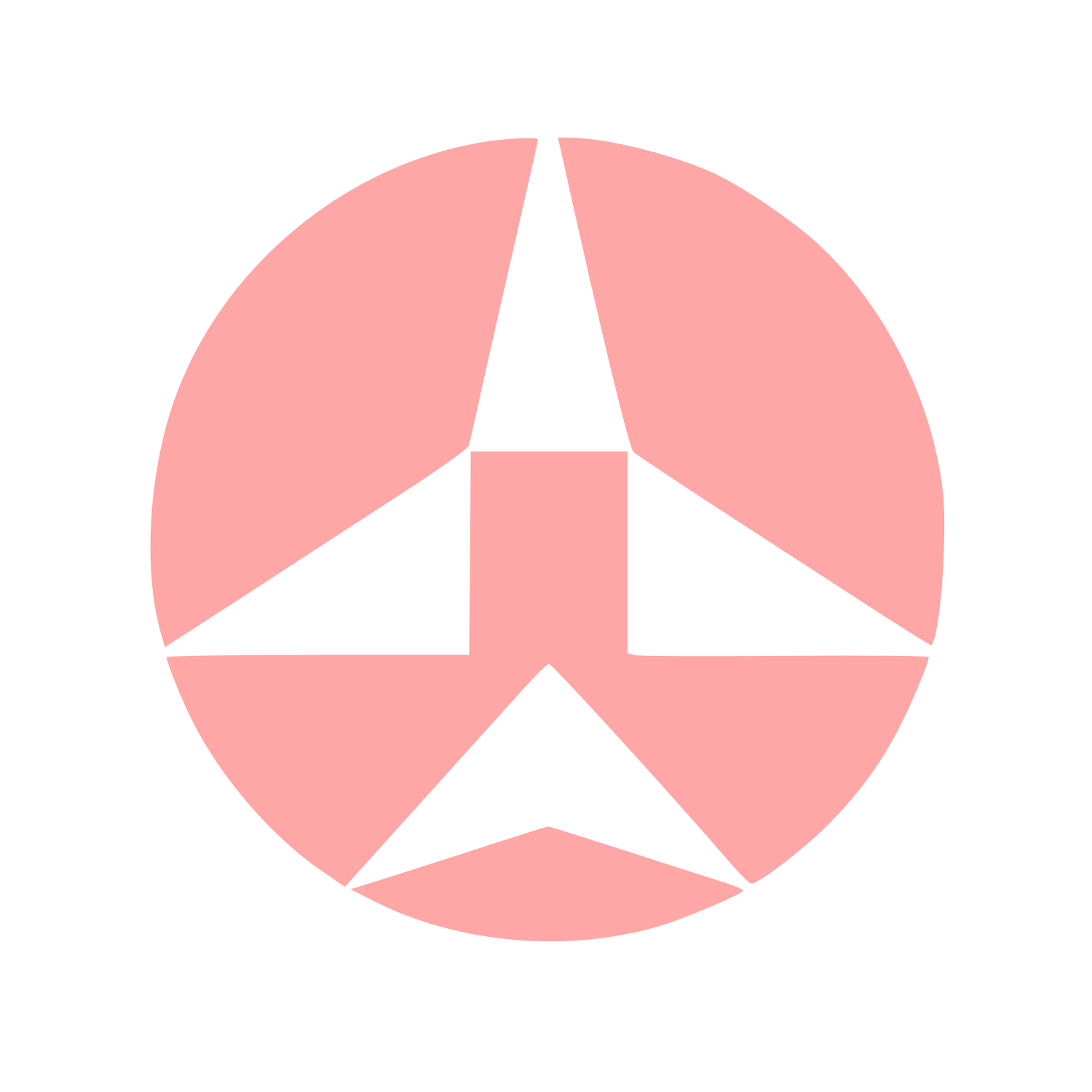 Bauhaus Airplane Circle Logo #ffa6a6