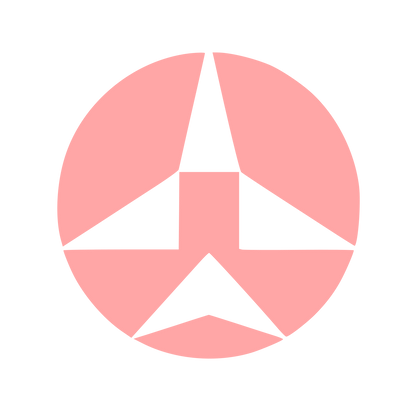 Bauhaus Airplane Circle Logo #ffa6a6