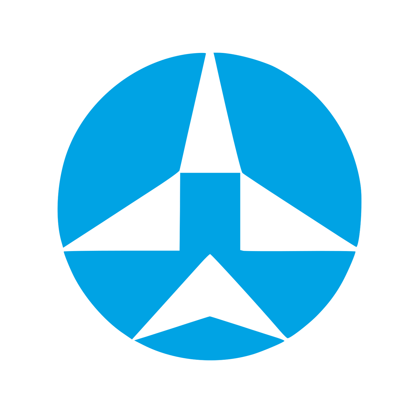 Bauhaus Airplane Circle Logo #00a3e4