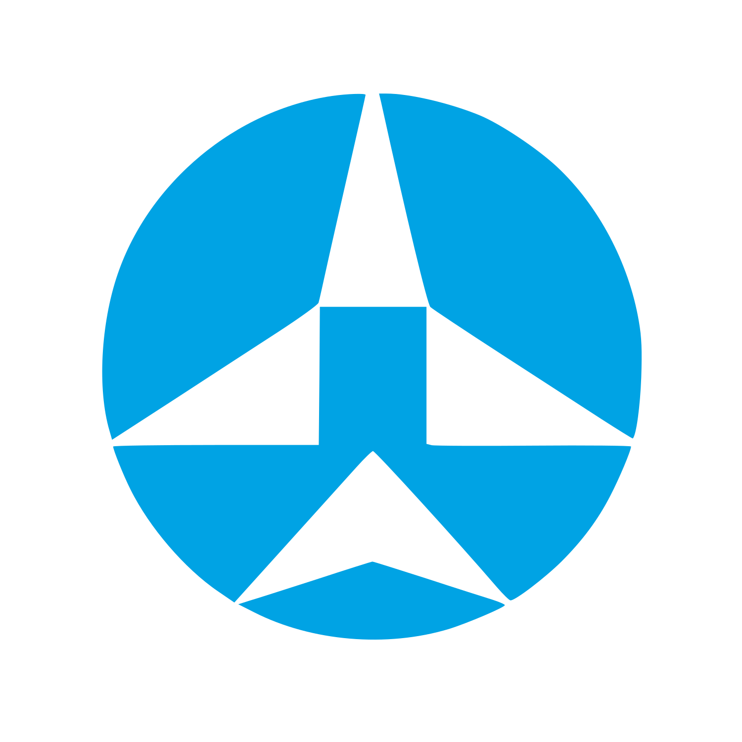 Bauhaus Airplane Circle Logo #00a3e4