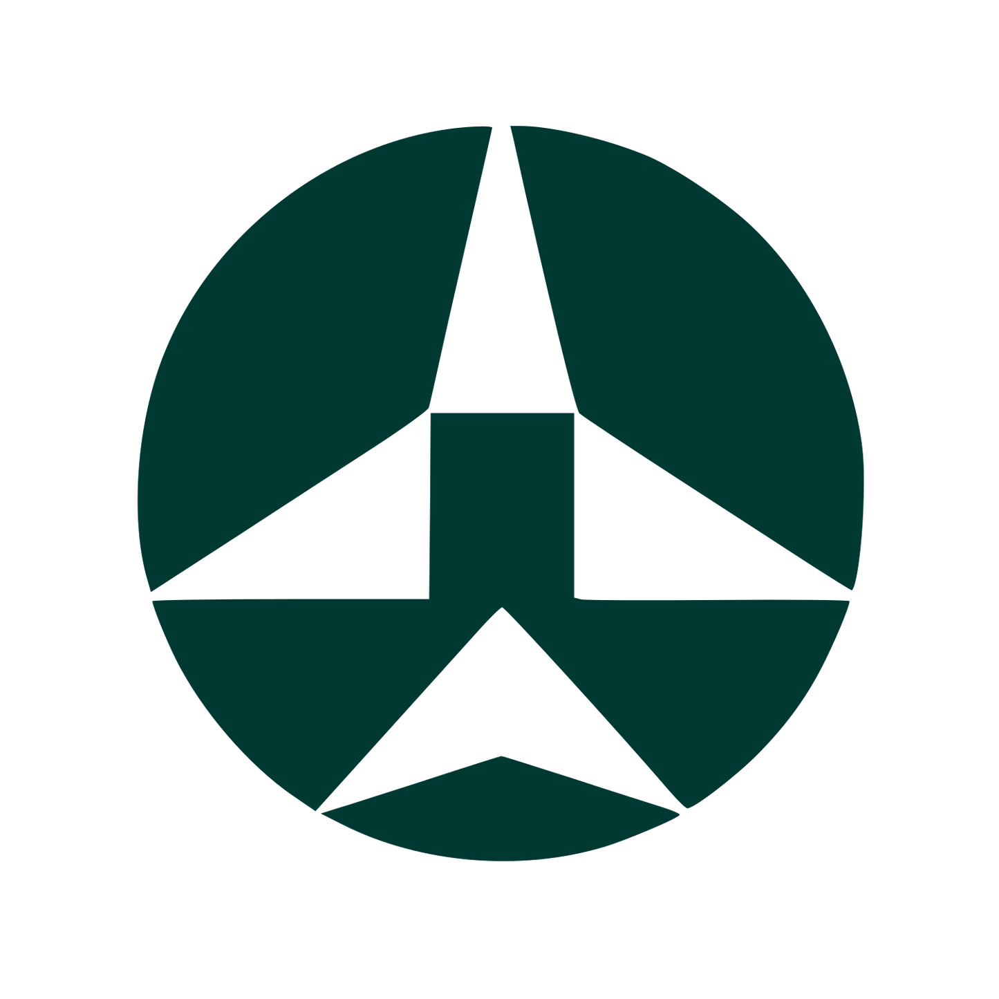 Bauhaus Airplane Circle Logo #003932