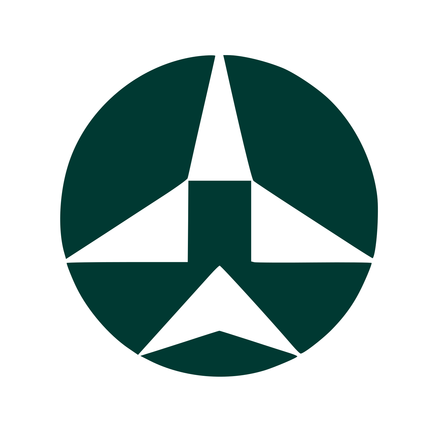 Bauhaus Airplane Circle Logo #003932