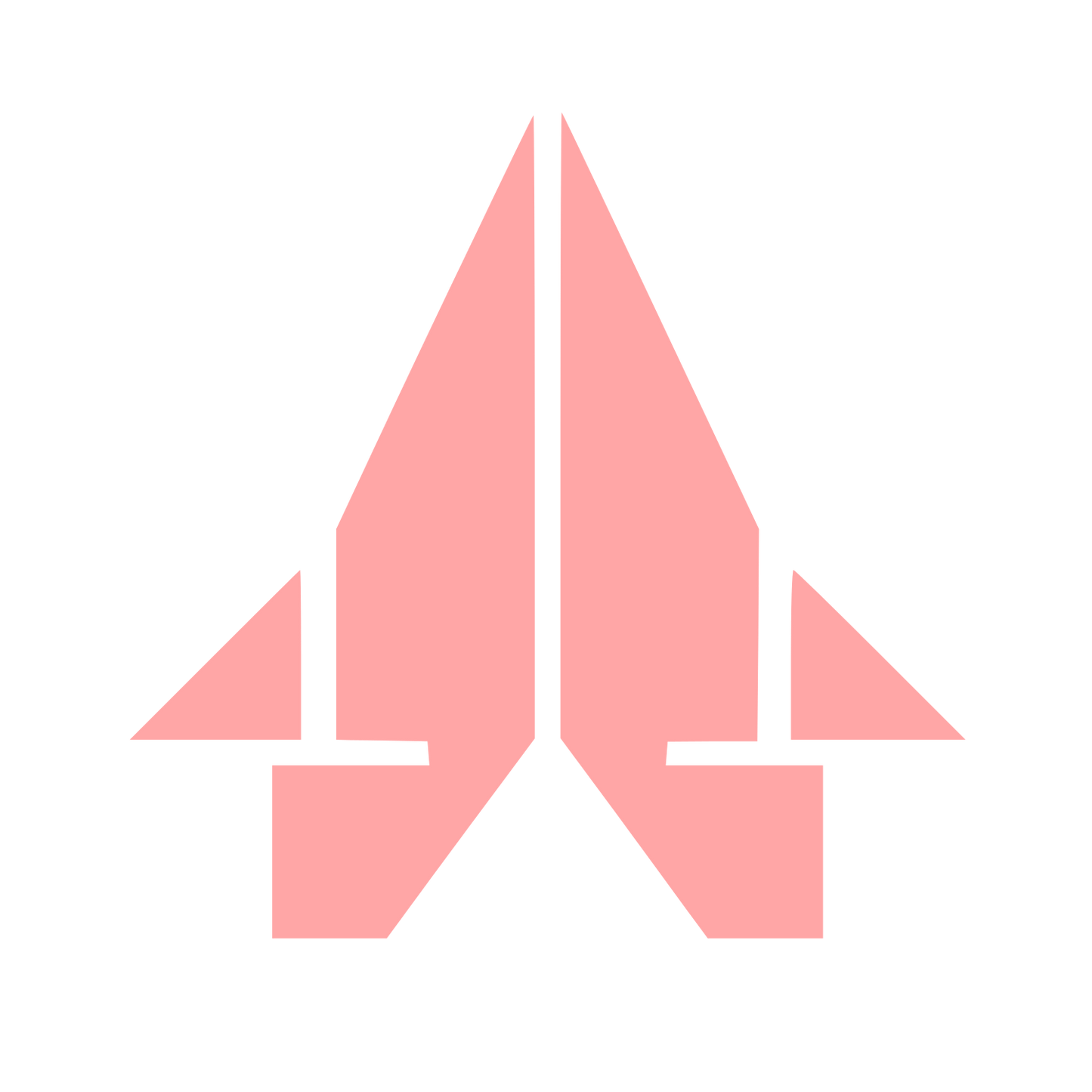 Bauhaus Rocket Plane Logo #ffa6a6